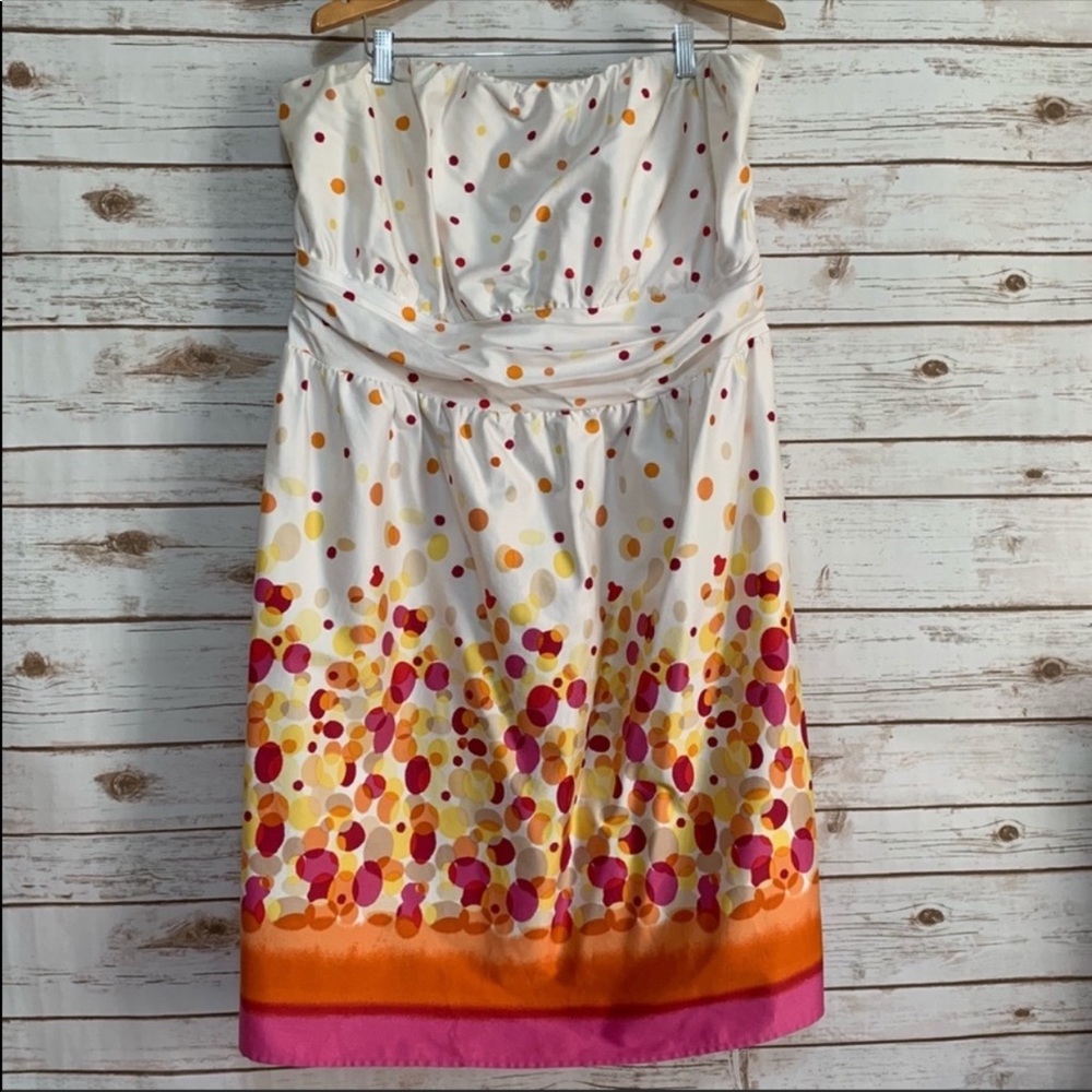 Ashley Stewart polka dot strapless dress